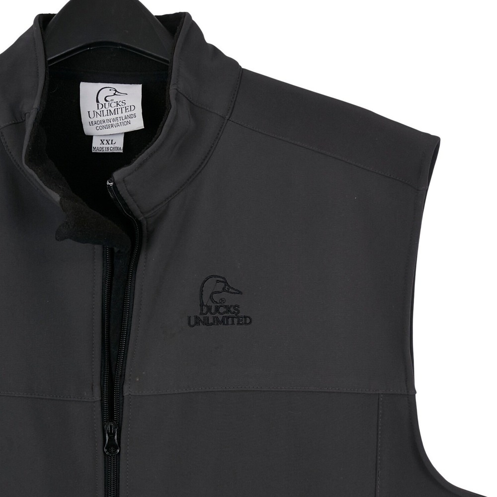 Ducks‎ Unlimited Mens Softshell Vest Full Zip Logo Lined Outerwear XXL (READ)